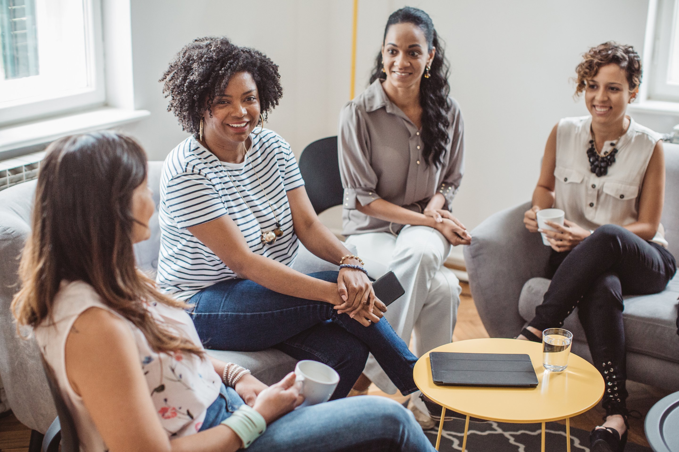 Coworking women on business meeting